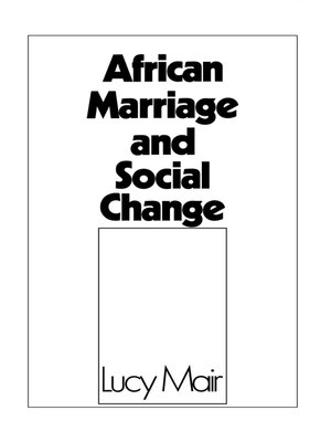 cover image of African Marriage and Social Change
